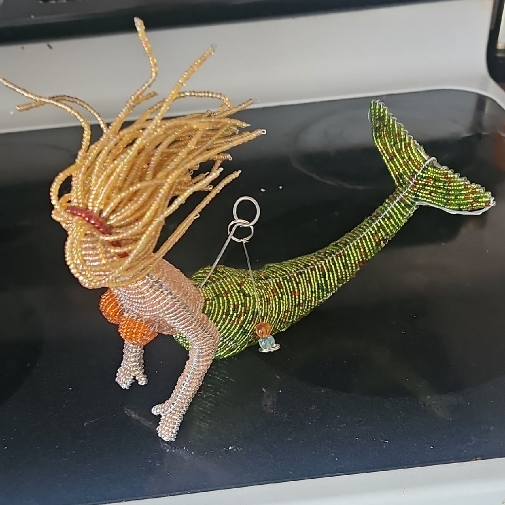 Beaded Mermaid Figurine